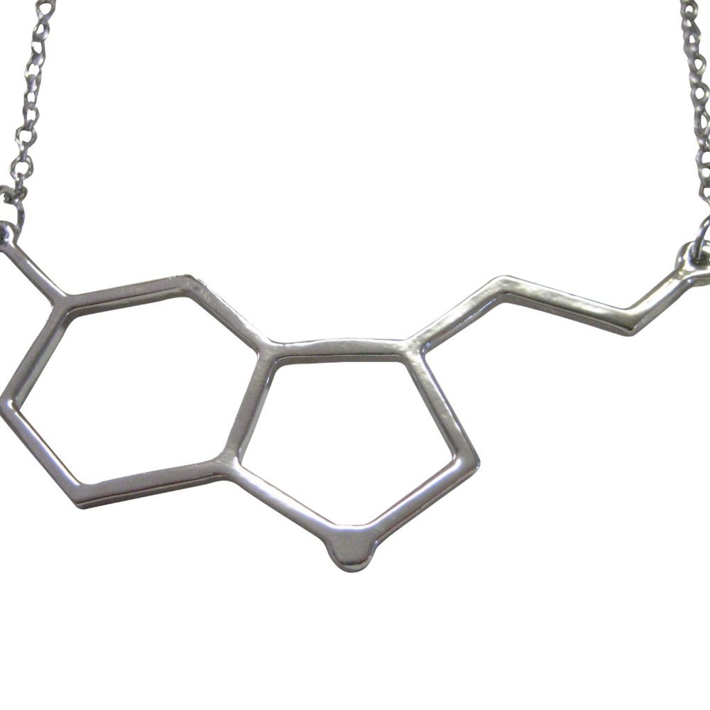 Serotonin Molecular Design Pendant Necklace